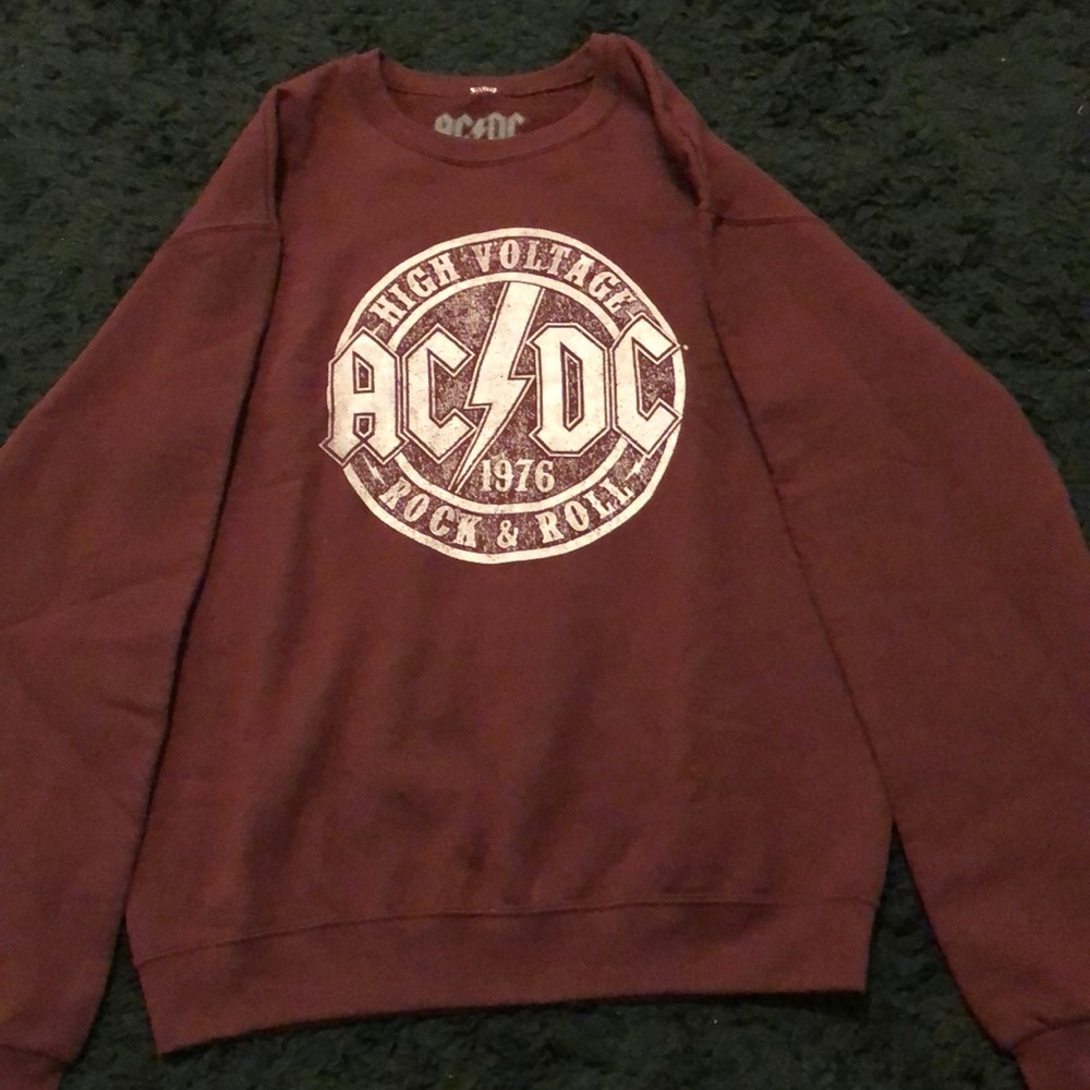 3 for $30 AC/DC maroon graphic crewneck.